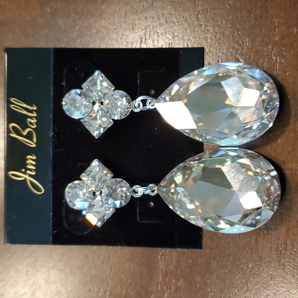 Jim Ball Jewelry Jim Ball Clear Pageant Earrings Poshmark